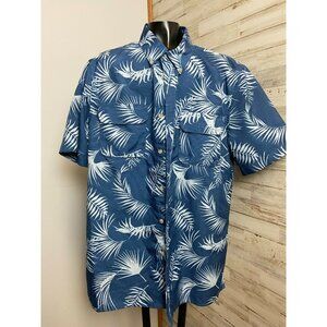Chaps Men's Casual Blue Floral Hawaiian Short Sleeve Shirt Sz. M